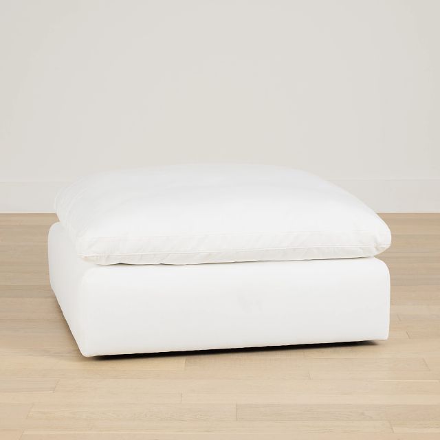 Nixon White Fabric Cocktail Ottoman