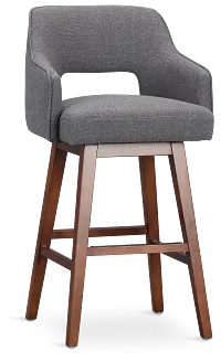Oberlin Dark Gray Micro 30" Swivel Barstool