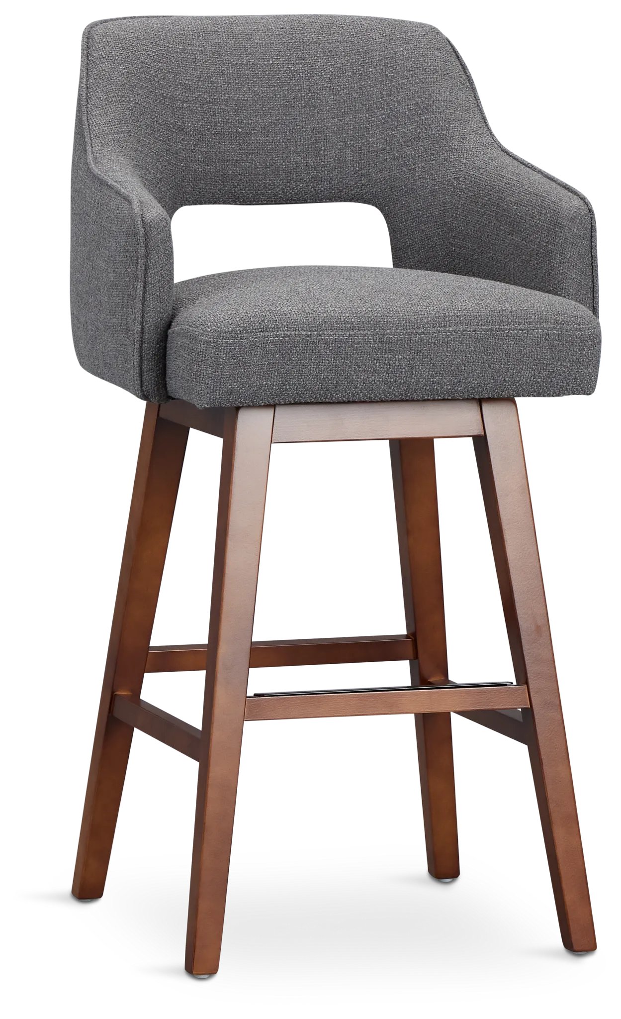 Oberlin Dark Gray Micro 30" Swivel Barstool