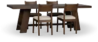 Rochester Dark Tone Rectangular Table & 4 Upholstered Chairs