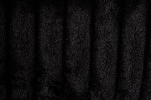 Teddy Black Fabric Ottoman
