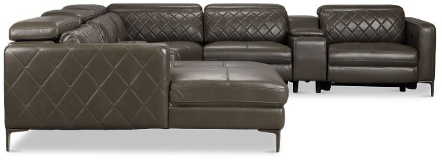 Ava Dark Gray Micro Large Dual Power Left Chaise Sectional
