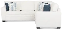 Everly White Fabric Small 2-arm Left Sleeper Storage Sectional