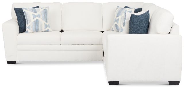 Everly White Fabric Small 2-arm Left Sleeper Storage Sectional