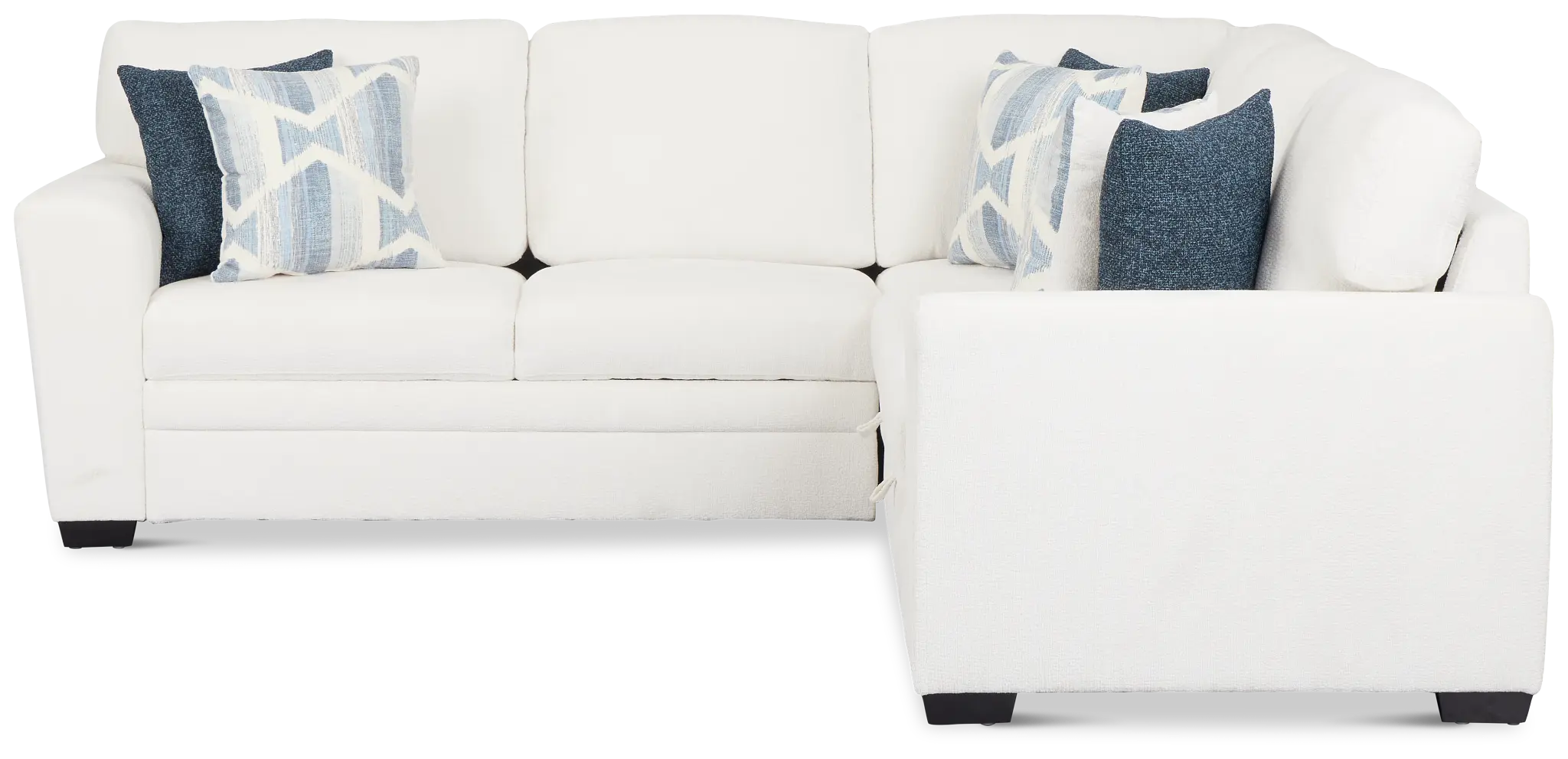 Everly White Fabric Small 2-arm Left Sleeper Storage Sectional Everly White Fabric Small 2-arm Left Sleeper Storage Sectional