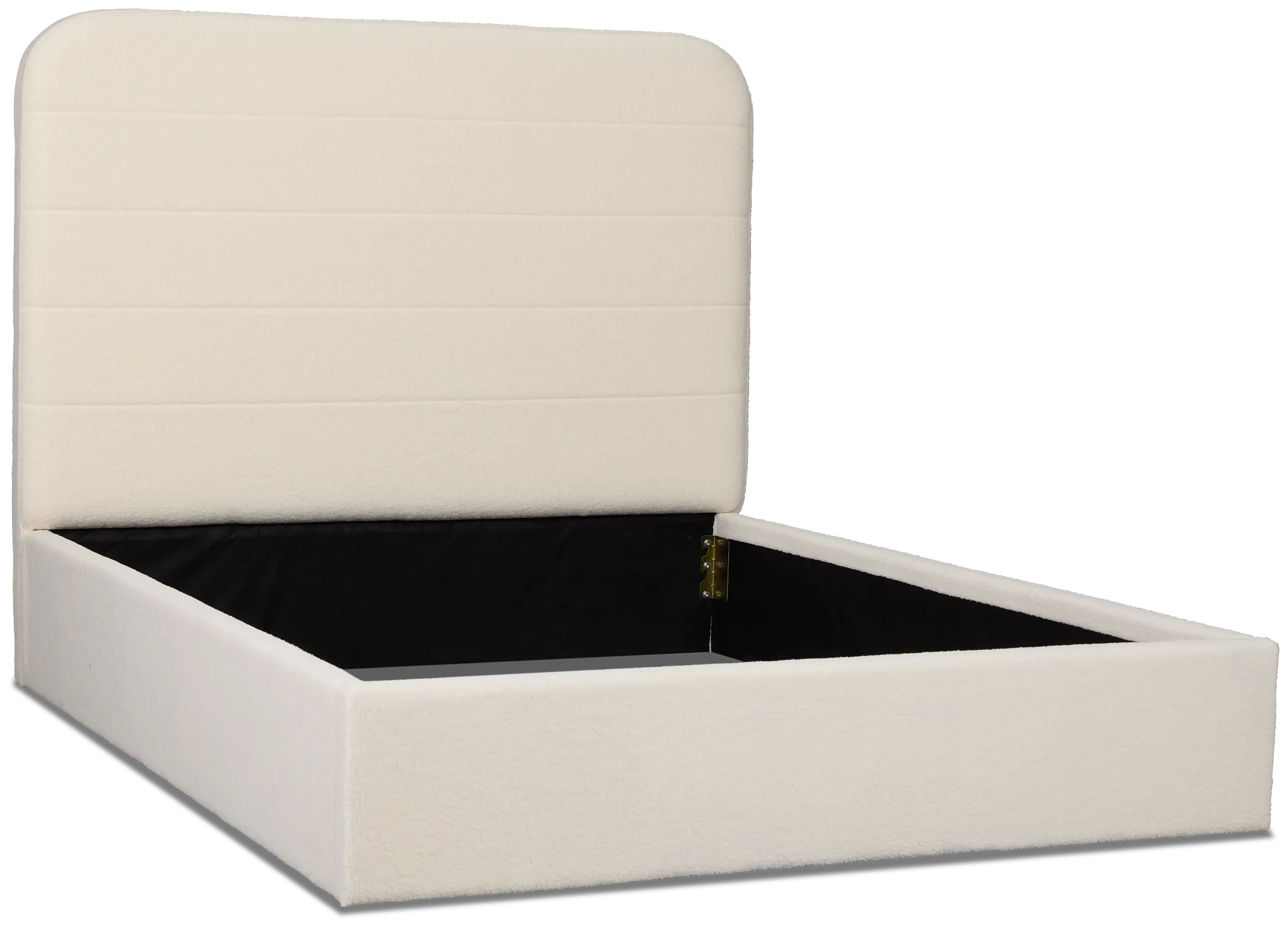 Lyndie Beige Upholstered Platform Bed