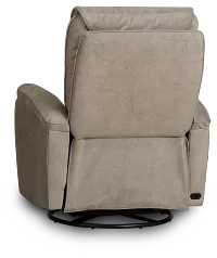 Ryder Beige Micro Power Swivel Glider Recliner