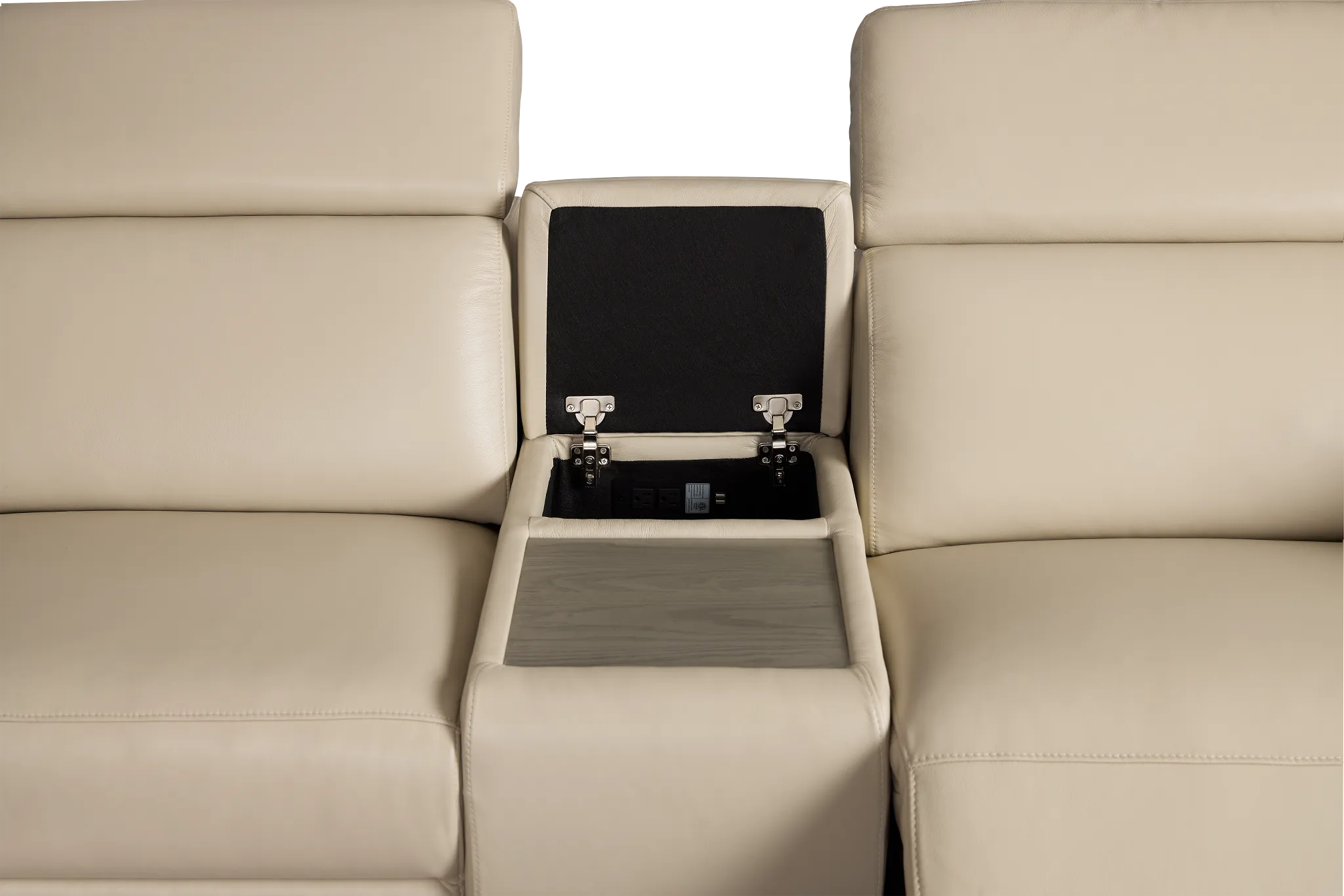 Atlas Taupe Lthr/vinyl Medium Dual Power Right Chaise Sectional