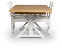 Nantucket Two-tone Rect Table & 4 White Wood Chairs