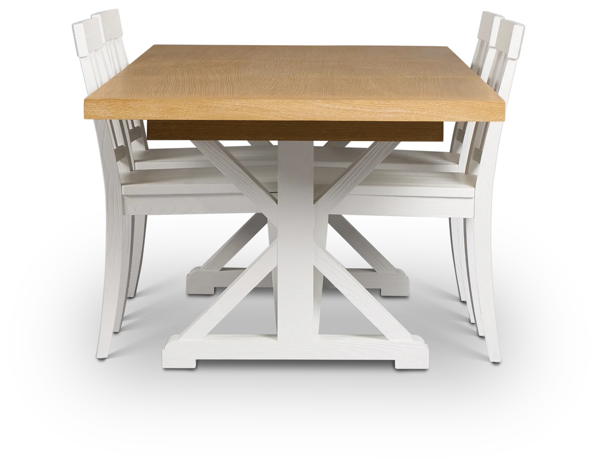 Nantucket Two-tone Rect Table & 4 White Wood Chairs