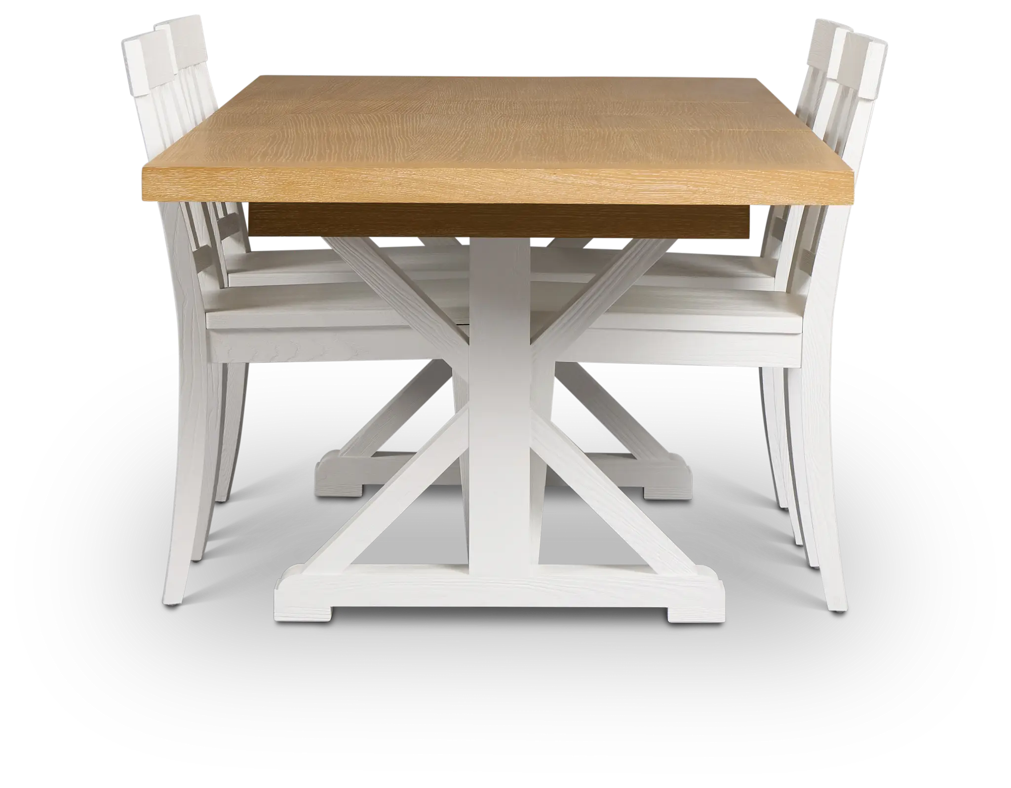 Nantucket Two-tone Rect Table & 4 White Wood Chairs Nantucket Two-tone Rect Table & 4 White Wood Chairs