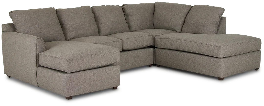 Asheville Brown Fabric Small Right Bumper Sectional