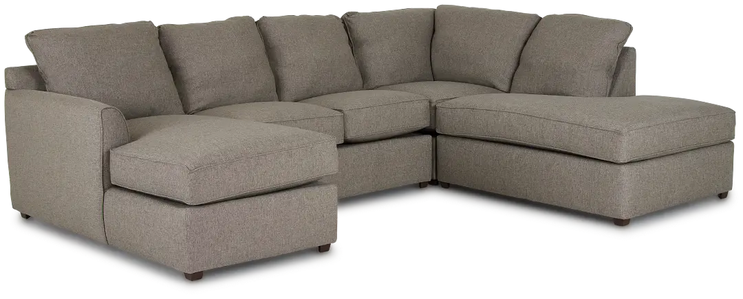 Asheville Brown Fabric Small Right Bumper Sectional Asheville Brown Fabric Small Right Bumper Sectional