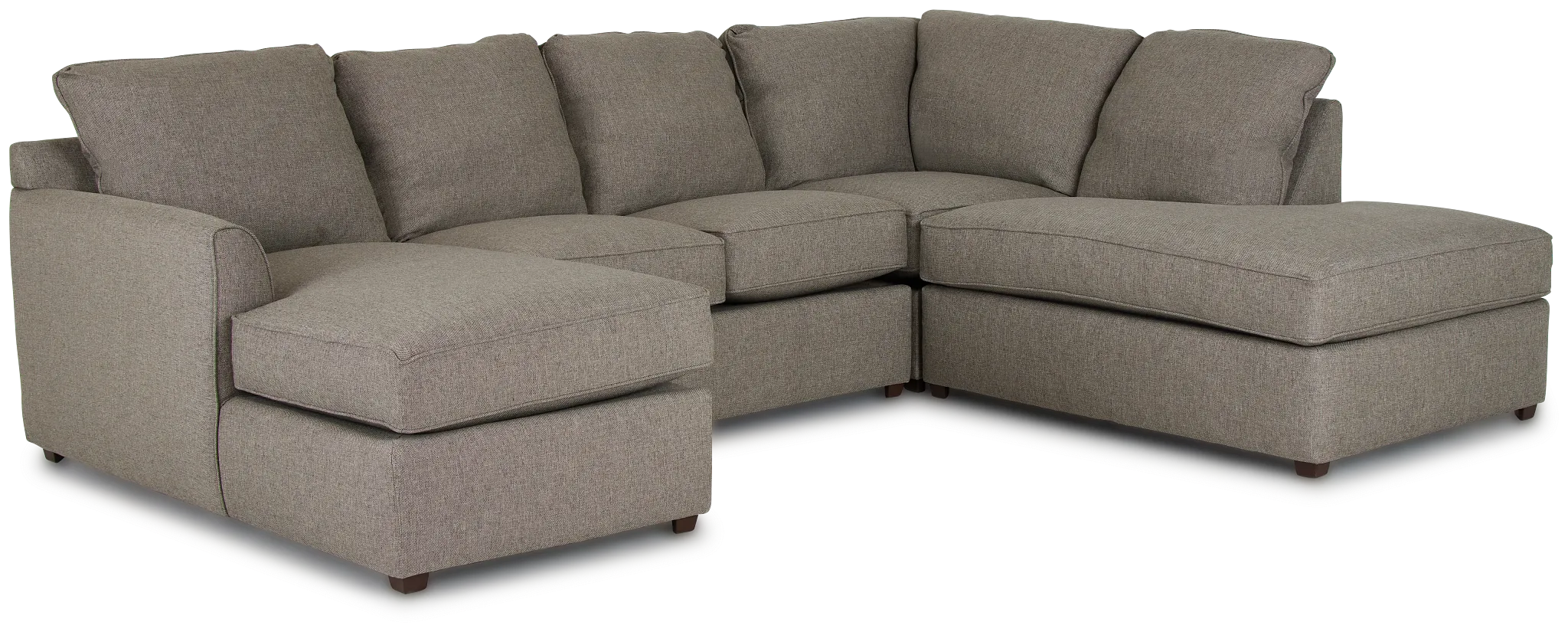 Asheville Brown Fabric Small Right Bumper Sectional