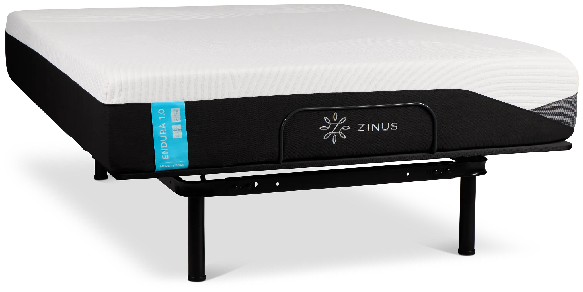 Zinus Endura 1.0 Firm Slat Adjustable Mattress Set
