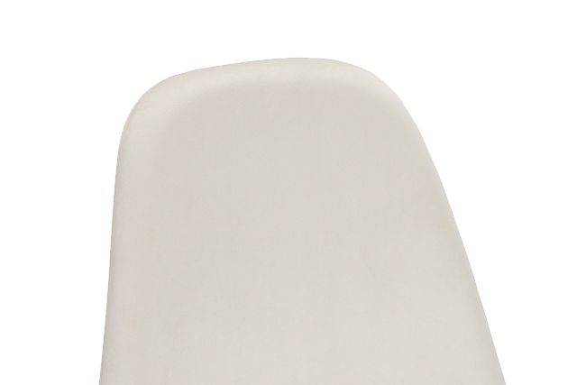 Havana Ivory Velvet Upholstered Side Chair W/ Black Legs