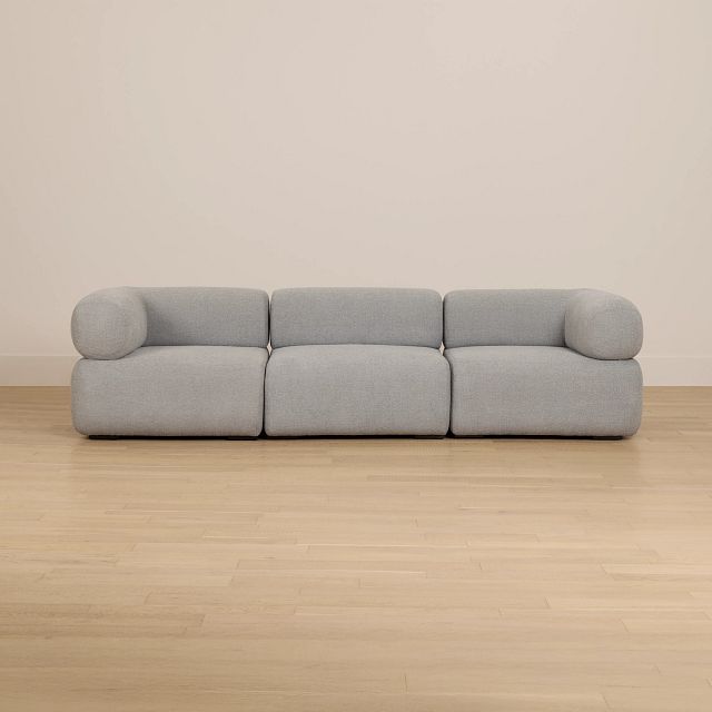 Celeste Light Gray Fabric 3-piece Modular Sofa