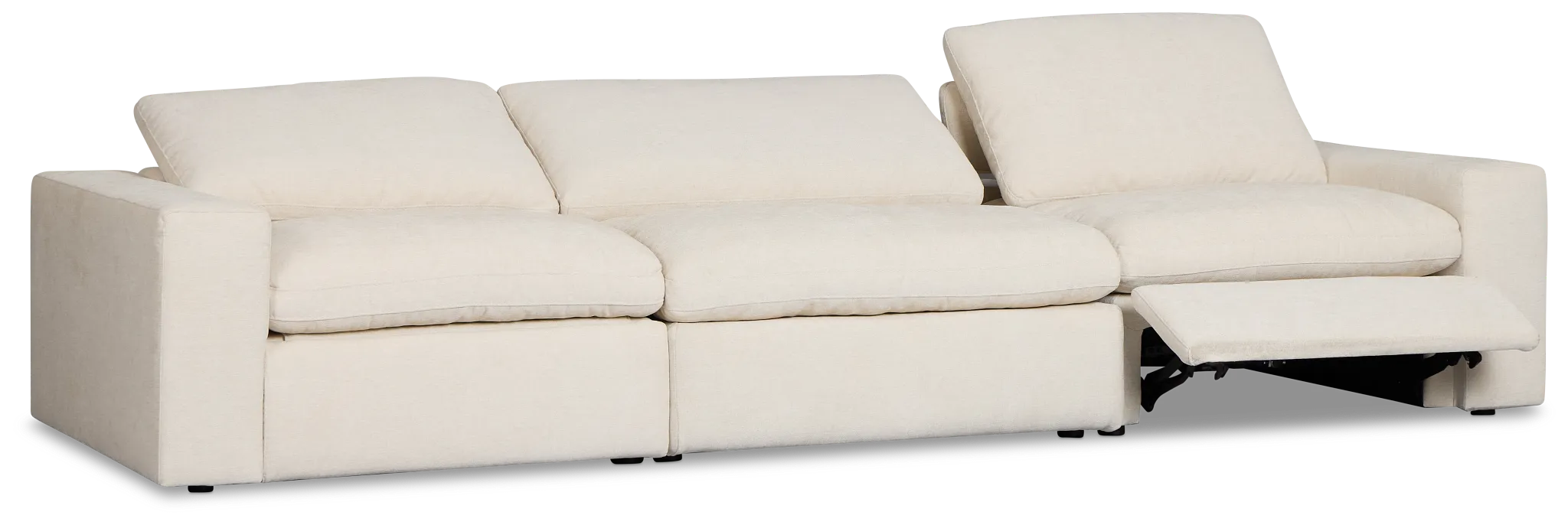 Drift Light Beige Fabric 3-piece Modular Power Sofa