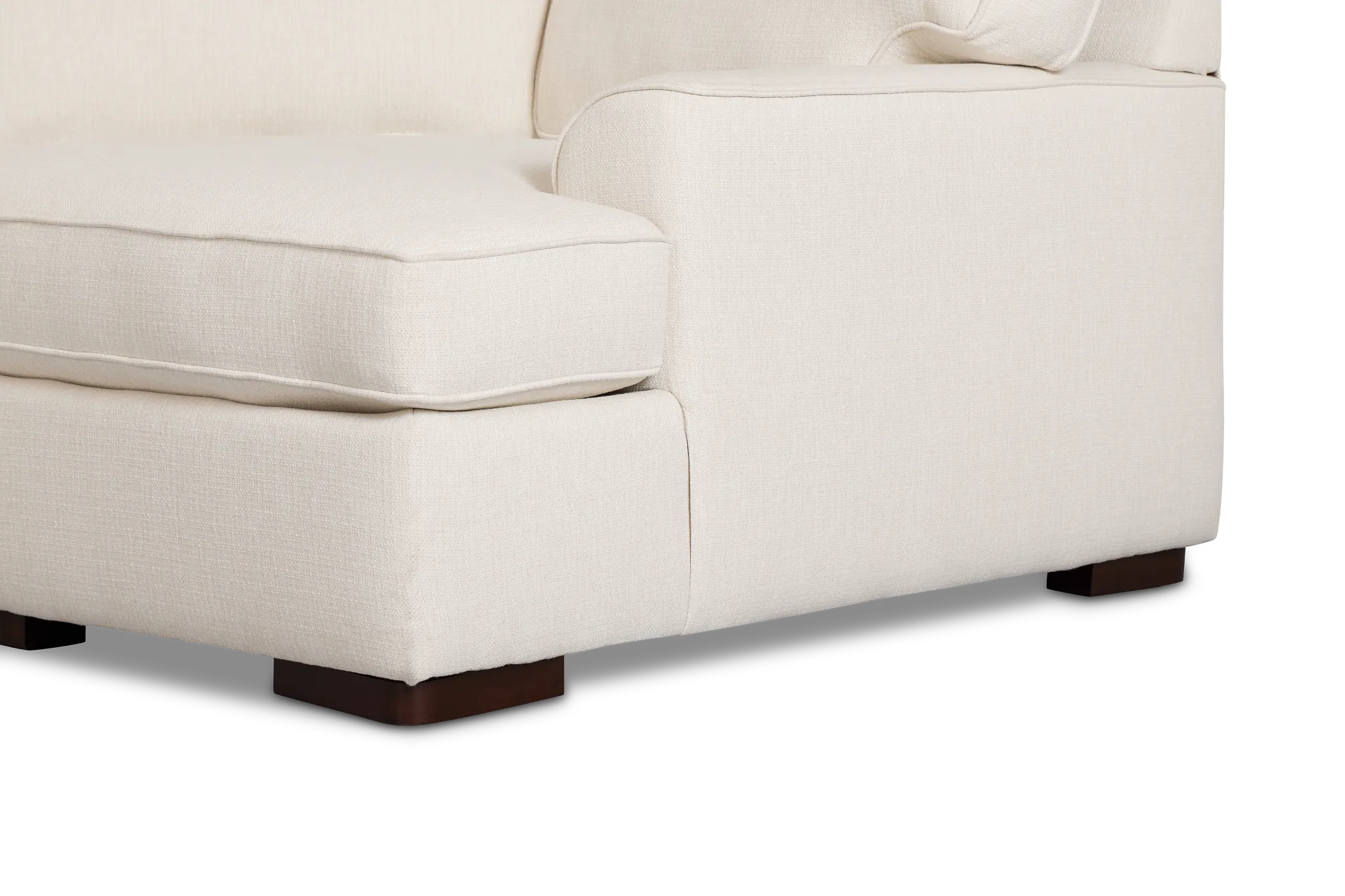 Sinclair Light Beige Fabric Medium Right Facing Cuddler Sectional