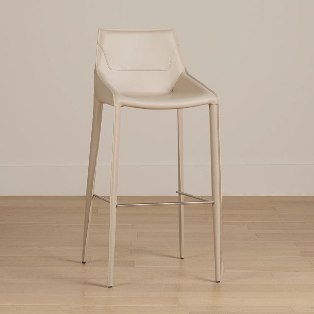 Wayne Light Beige 30" Upholstered Barstool