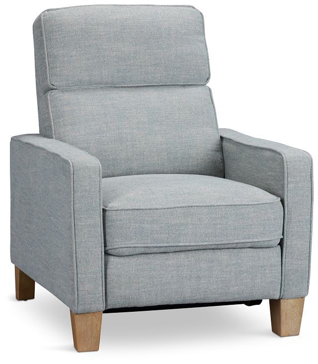 Bayside Light Blue Fabric Power Recliner