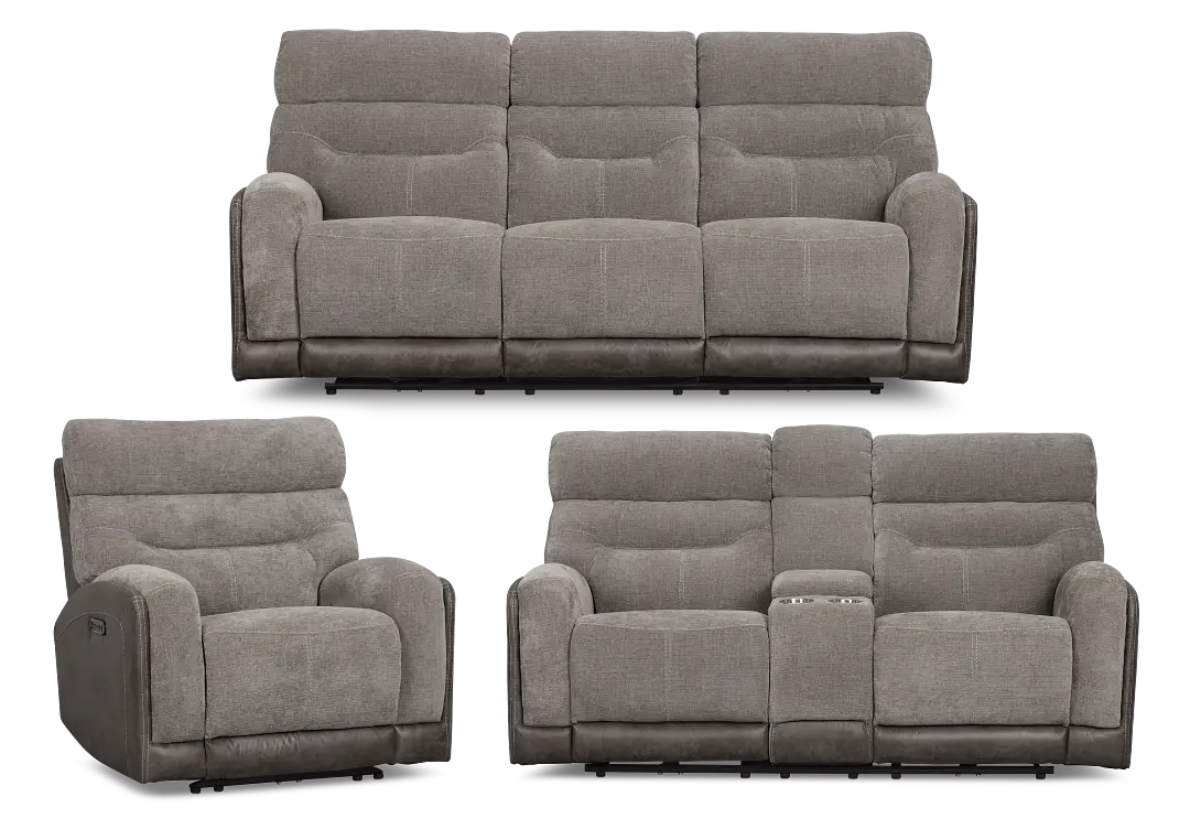 Travis Gray Fabric Power Reclining Living Room Travis Gray Fabric Power Reclining Living Room