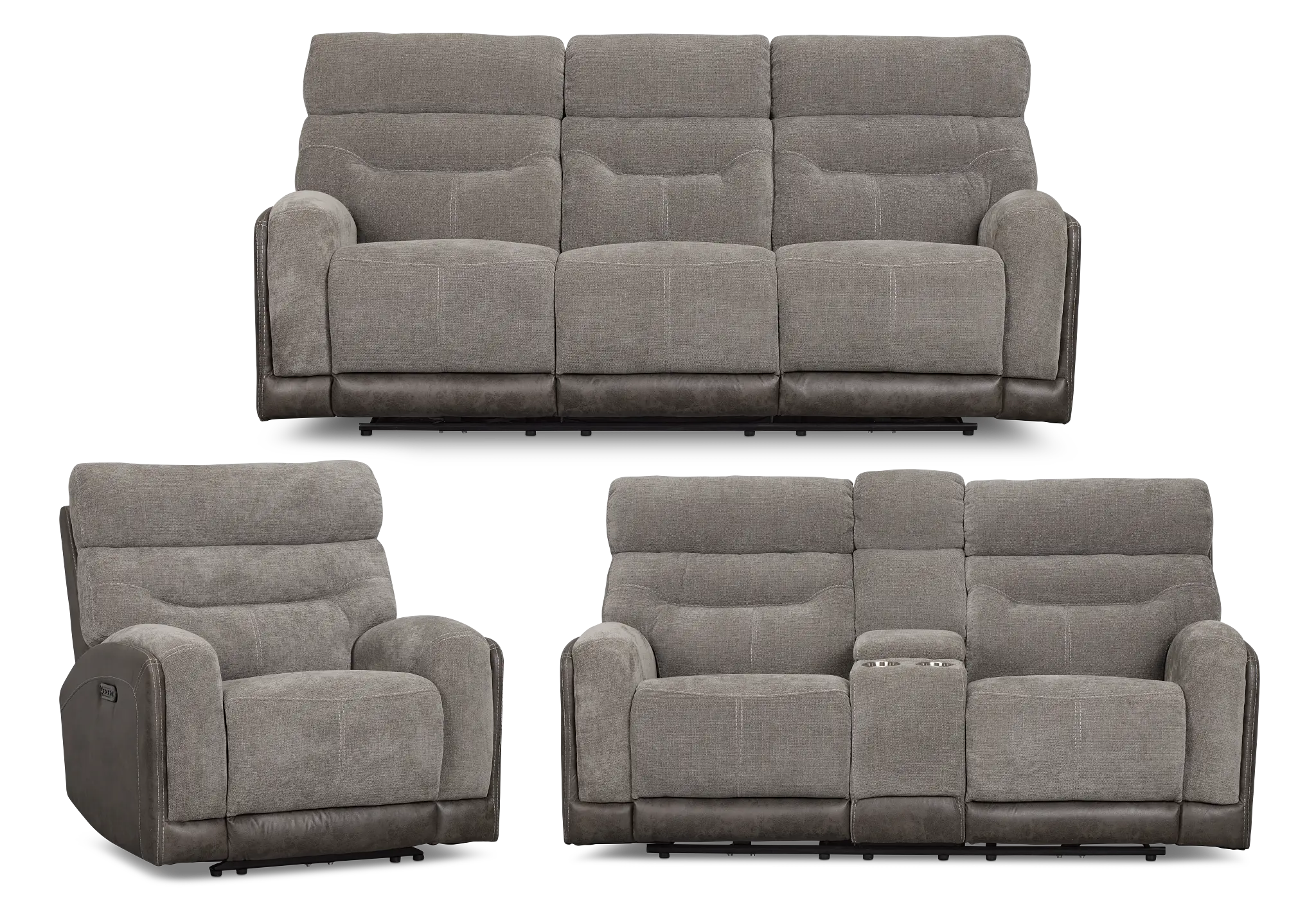 Travis Gray Fabric Power Reclining Living Room Travis Gray Fabric Power Reclining Living Room
