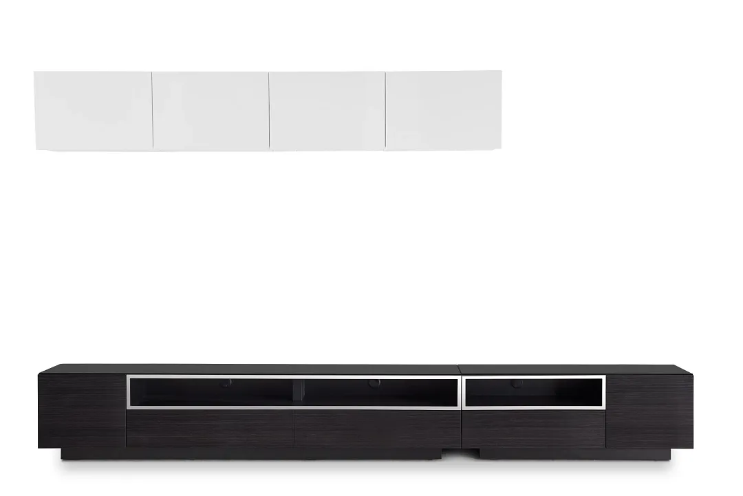 Vancouver 134" Dark Tone White 6-piece Left Modular Entertainment Wall