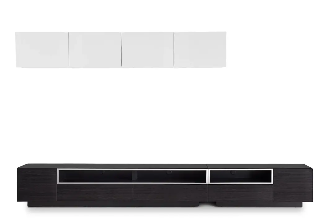 Vancouver 134" Dark Tone White 6-piece Left Modular Entertainment Wall Vancouver 134" Dark Tone White 6-piece Left Modular Entertainment Wall