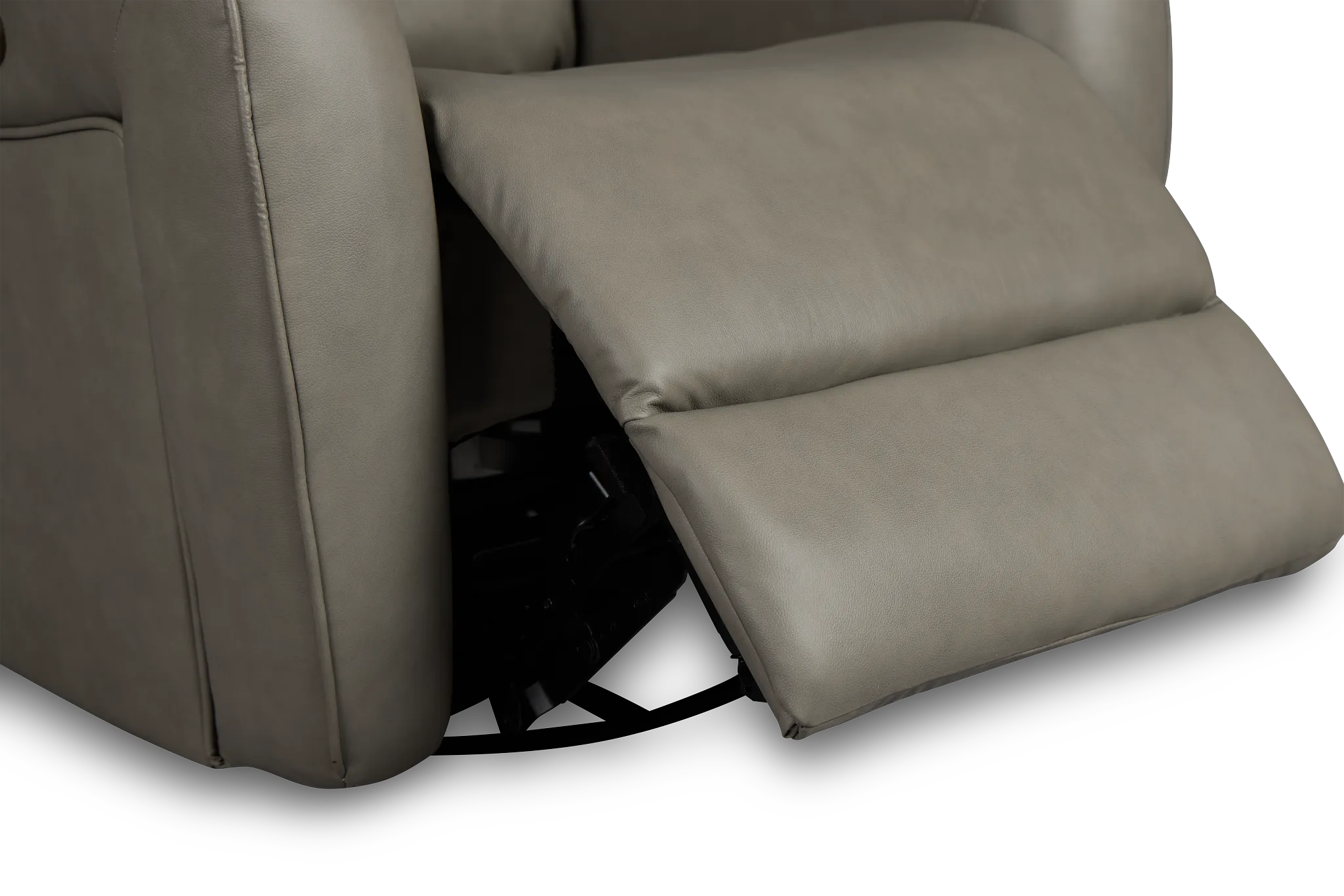 Julian Light Gray Lthr/vinyl Power Swivel Glider Recliner