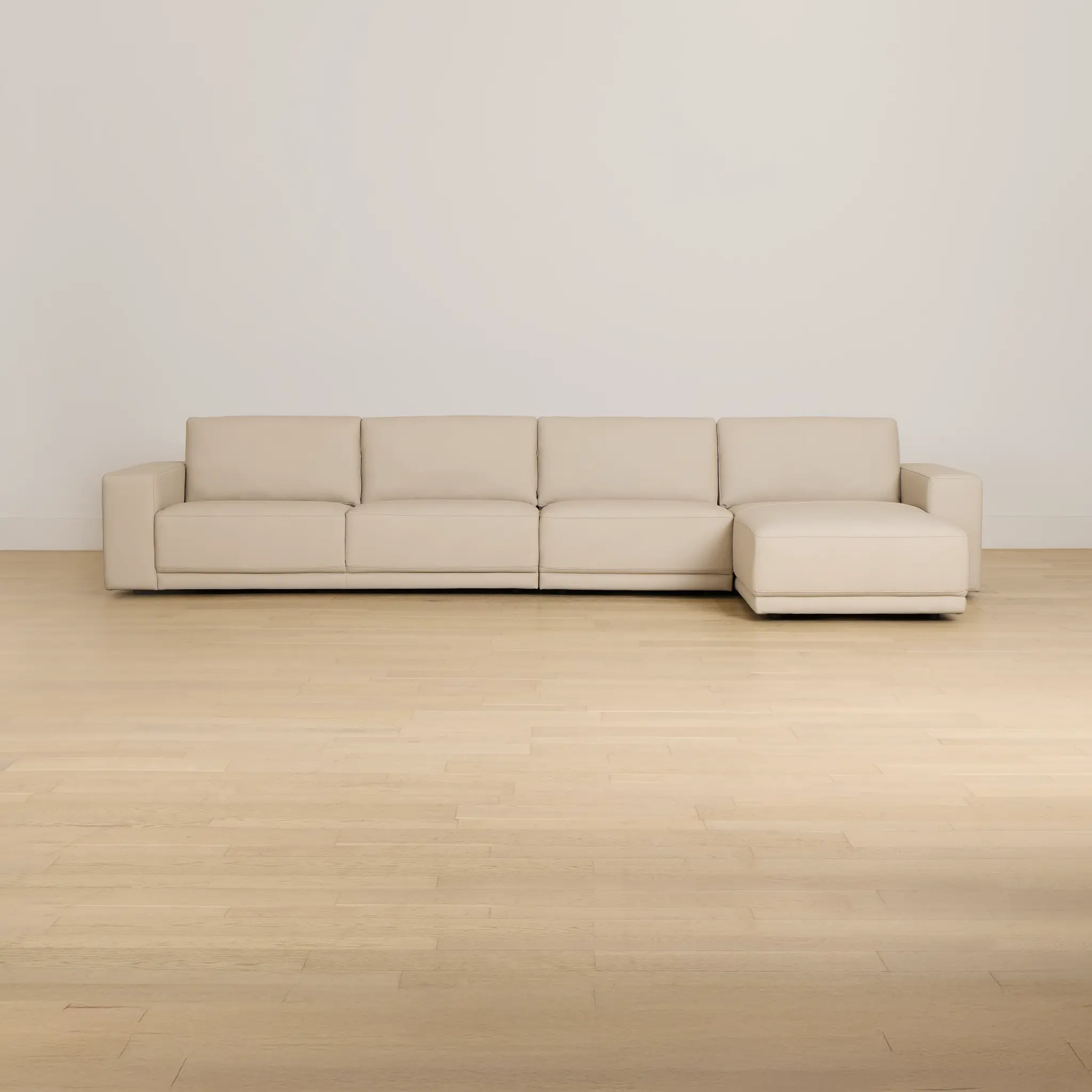 Kellan Ivory Leather Small Right Chaise Sectional Kellan Ivory Leather Small Right Chaise Sectional