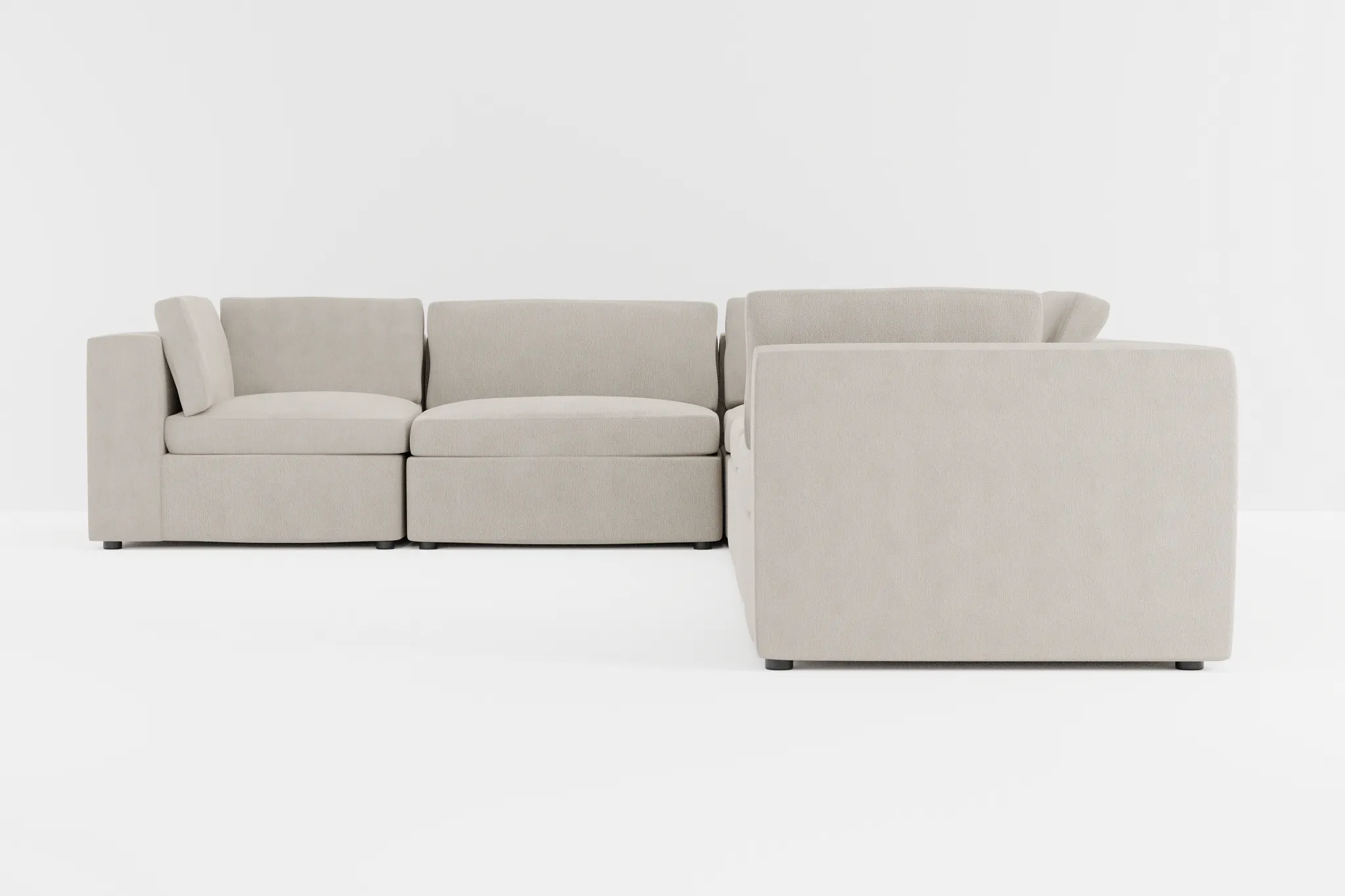 Destin Revenue Beige Fabric 6-piece Modular Sectional