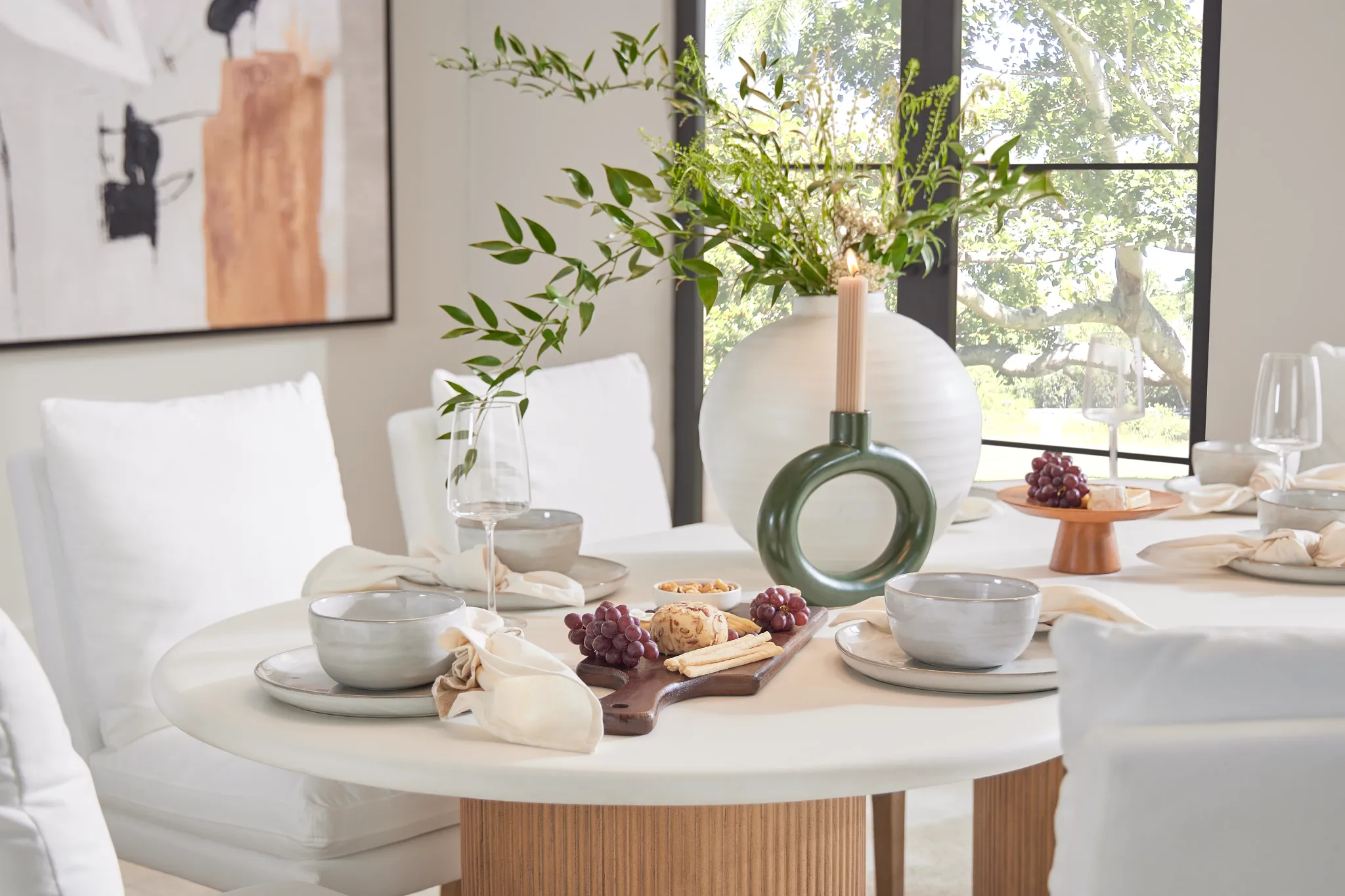 Bryant White Oval Table