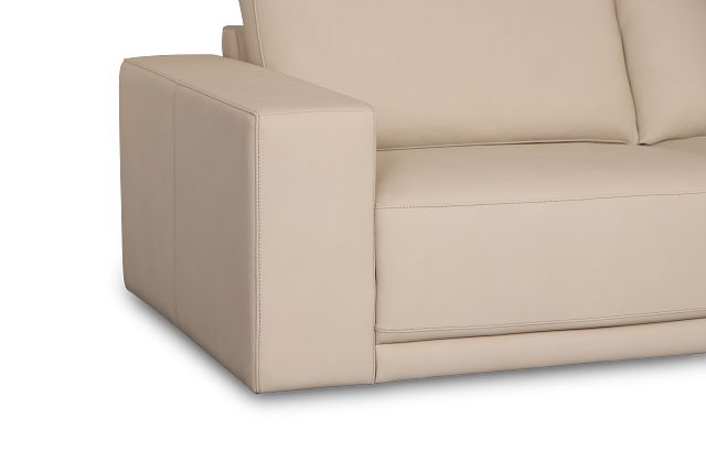 Kellan Ivory Leather Large Two-arm Sectional