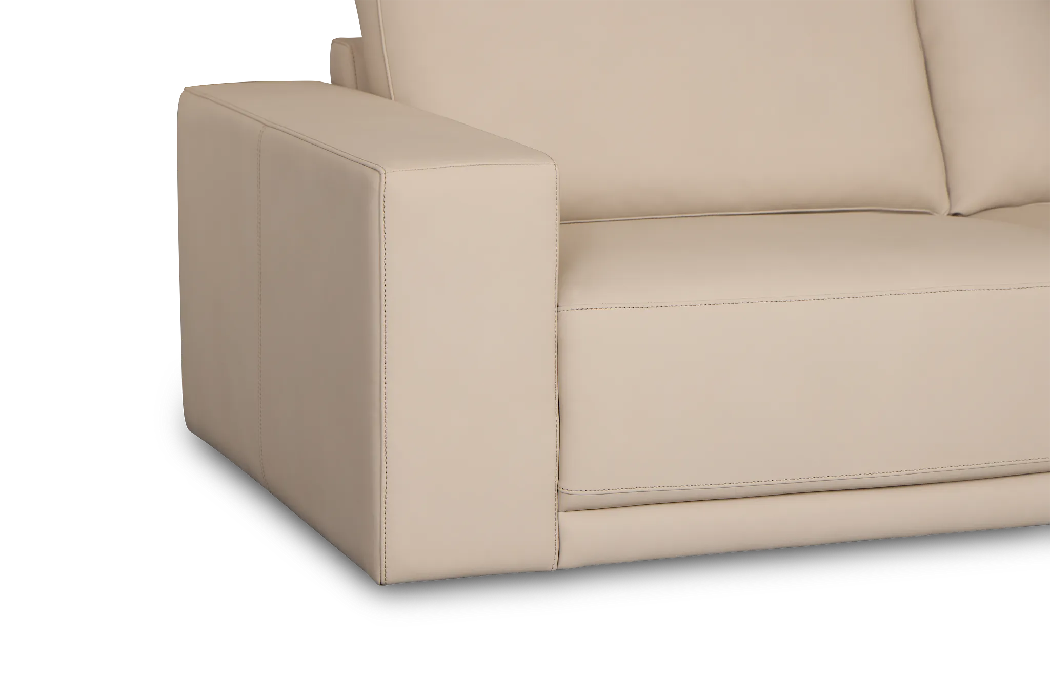 Kellan Ivory Leather Large Two-arm Sectional