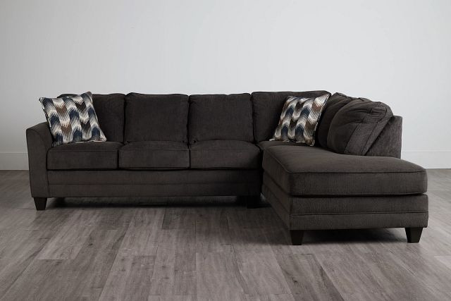 Charlie Dark Gray Fabric Right Bumper Sectional (0)