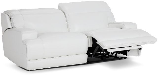 Reign White Lthr/vinyl Power Reclining Sofa