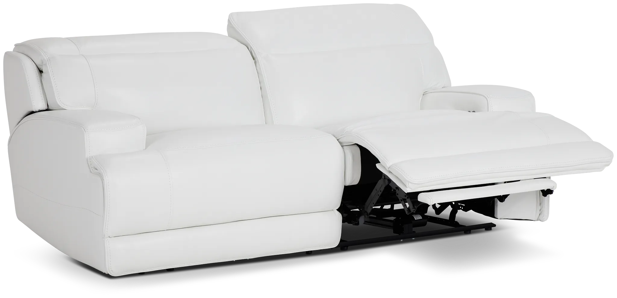 Reign White Lthr/vinyl Power Reclining Sofa