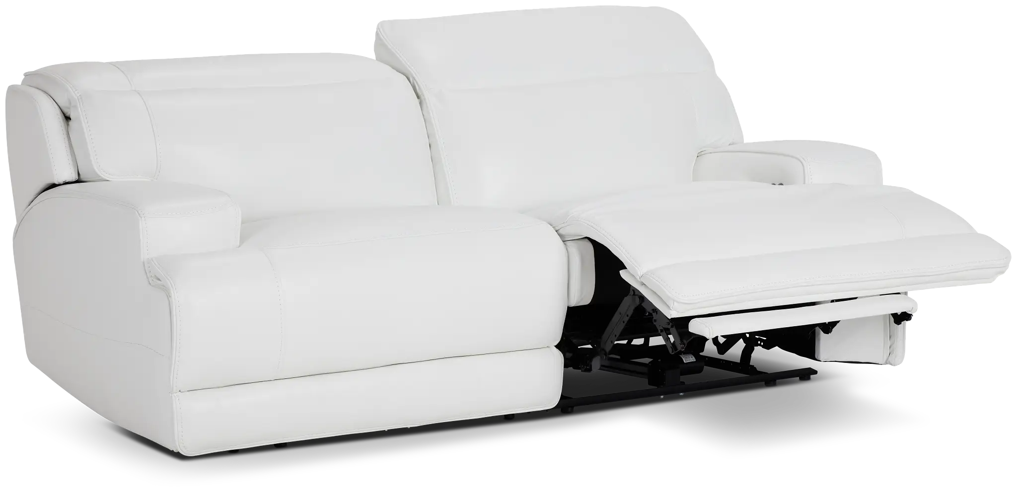 Reign White Lthr/vinyl Power Reclining Sofa Reign White Lthr/vinyl Power Reclining Sofa