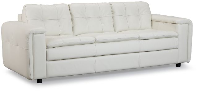 Rowan Light Gray Leather Sofa