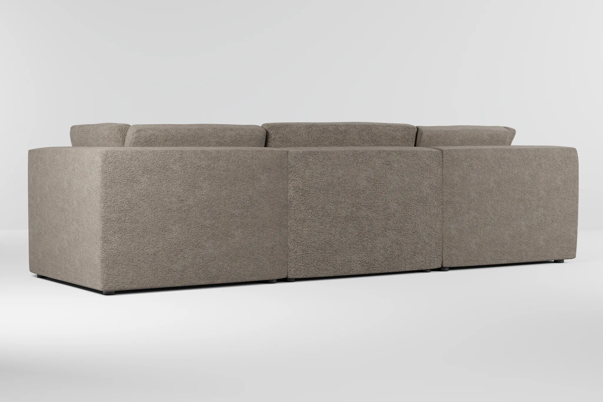 Destin Elite Brown Fabric 3-piece Modular Sofa