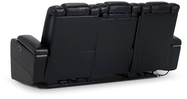 Troy Black Micro Power Reclining Sofa