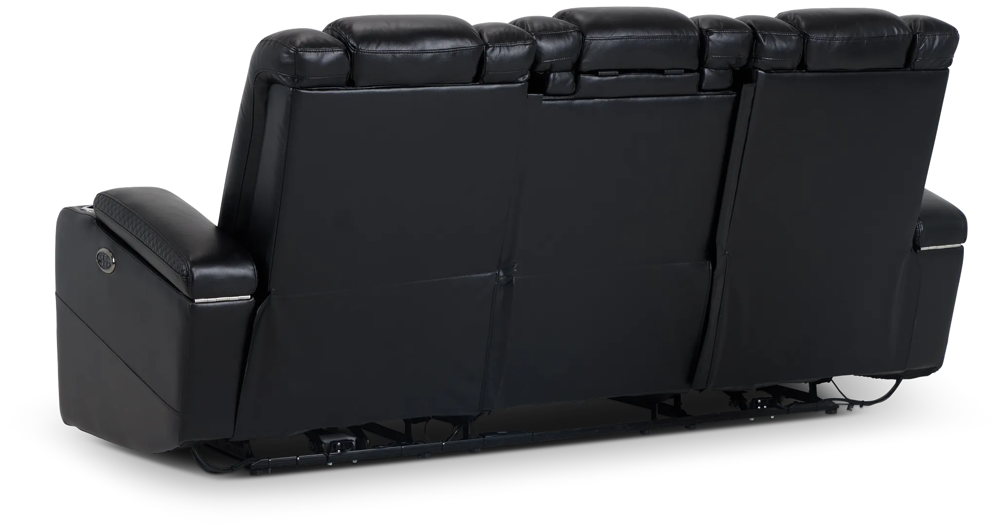 Troy Black Micro Power Reclining Sofa