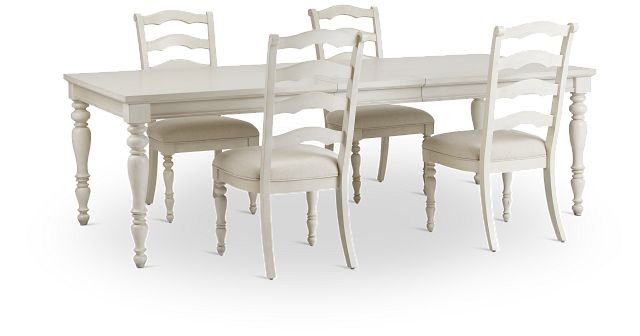 Savannah Ivory Rect Table & 4 Chairs