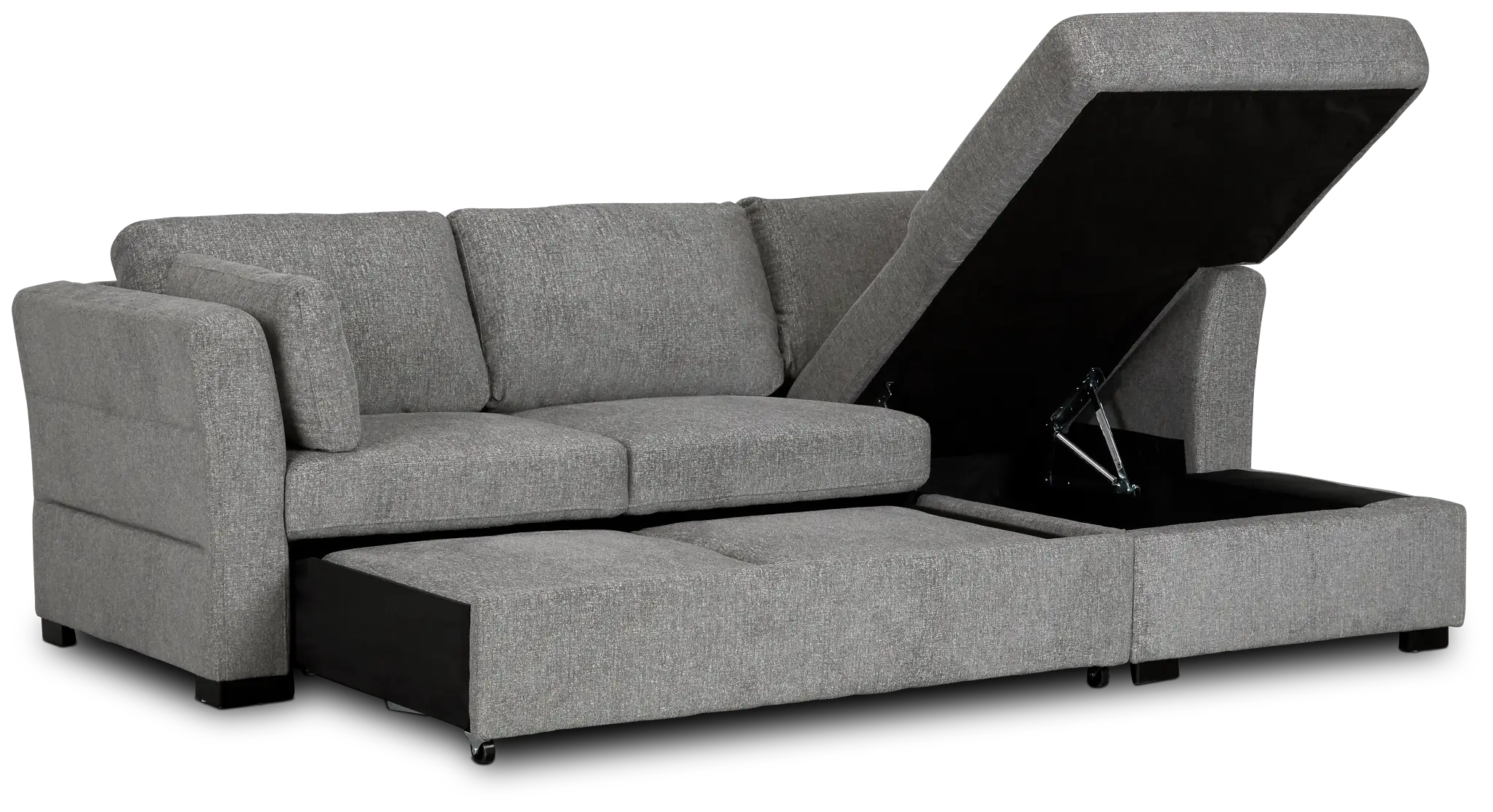 Amber Dark Gray Fabric Small Right Chaise Storage Sleeper Sectional Amber Dark Gray Fabric Small Right Chaise Storage Sleeper Sectional