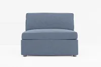 Destin Maguire Blue Fabric Armless Chair