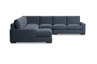 Edgewater Elevation Dark Blue Large Left Chaise Sectional