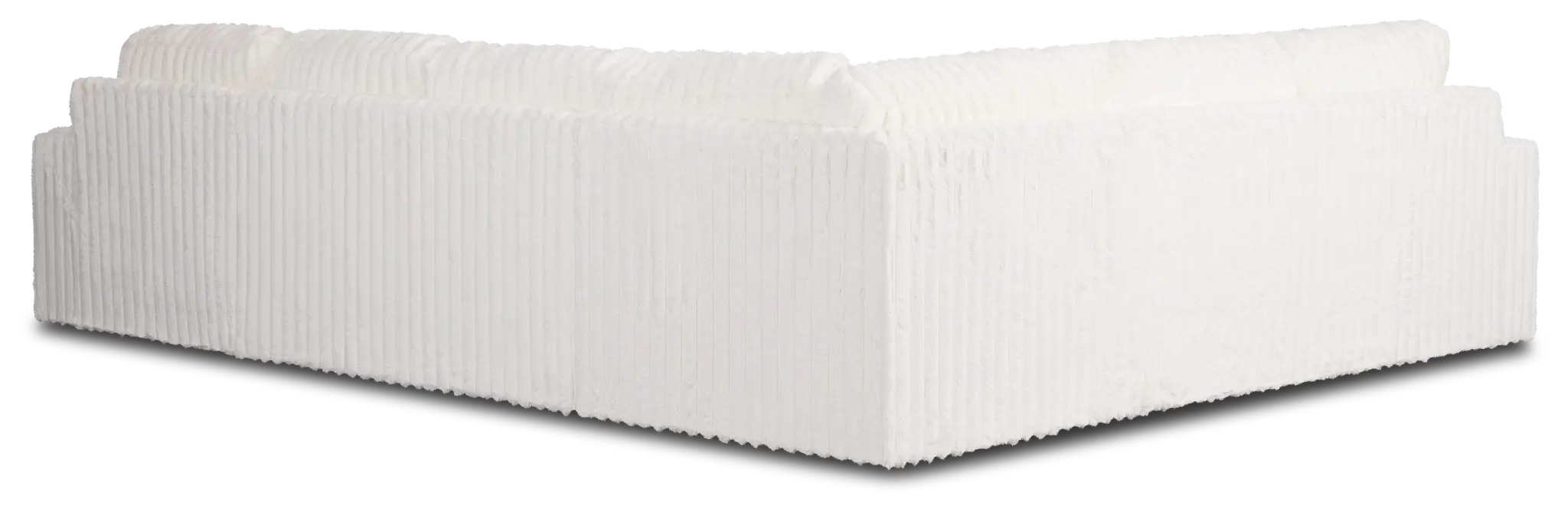 Teddy White Fabric Medium Right Chaise Sectional Teddy White Fabric Medium Right Chaise Sectional