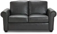 Lincoln Dark Gray Lthr/vinyl Loveseat