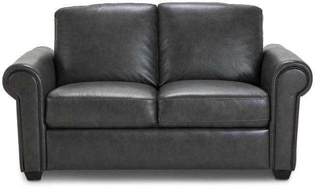 Lincoln Dark Gray Lthr/vinyl Loveseat